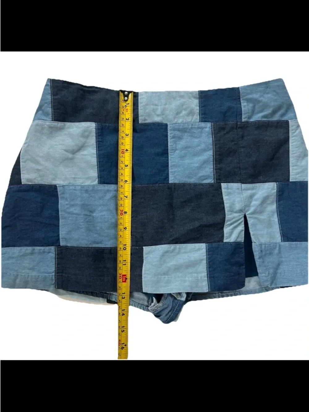 Amanda Uprichard Dale Skort Women’s M Denim Quilted Patchwork Festival Y2K - Picture 5 of 7